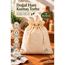 NUMI Naturals Doğal Ham Kumaş Ekmek Torbası 40X40 cm