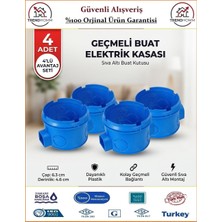 Trendhomm Geçmeli Anahtar Priz Kasası - Halojen Free Alev Yaymayan Kasa - 4 Adet