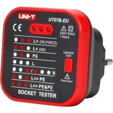 Şanal UT07B-EU Serisi UT07 Priz Test Cihazı, Rcd'li, Ab Fişleri Için, 230 V, 50/60 Hz