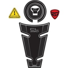 Şanal Redlinegrafik Honda cl 250 2023-2024 Uyumlu Karbon Black Tank Pad Koruyucu Seti