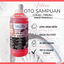 Şanal Velvox Cilalı Oto Şampuanı 500 ml | Süper Yoğun Köpük | Ph Nötr | 1:60 Konsantre | Seramik & Ppf Uyumlu | Nano Boya Koruma | Antistatik Araç Şampuanı | Sakız Kokulu