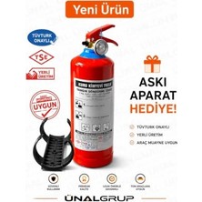 Şanal 1 kg Araç Yangın Tüpü Kkt Abc Kuru Kimyevi Tozlu, Askı Aparatlı, Kırmızı, Tüvtürk Uyumlu, Oto Muayene, Iş Yeri ve Depo Kullanımı