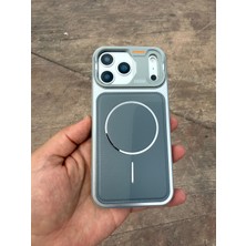 Madam Case Apple iPhone 16 Pro Max Uyumlu Gri Lustro Leather 17 Gibi Gösteren M-Safe Premium Kılıf