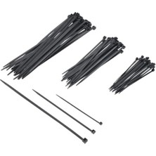 Şanal Siyah Plastik Kablo Bağı Seti, 100 mm - 250 mm Uzunlukta 60 Adet