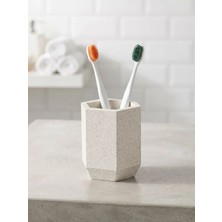 Odamdan Modern Altıgen Diş Fırçalık ve Banyo Düzenleyici (Tok ve Kalın Tasarım) - Mermer Desen