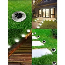 Şanal Mr 8 Ledli Solar Güneş Enerjili Beyaz Işık Su Geçirmez Bahçe Dekor Aydınlatma Lambası Bahçe Lambaları, Paslanmaz Çelik, Solar Lambalar, Su Geçirmez, Dış Mekan, Bahçe, Teras, Çim, Avlu, Yürüme Yolu (4)