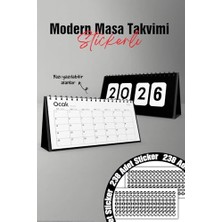 aklow akyoleticaret 2026 Siyah Dekoratif Spiralli Masa Takvimi, 10X20 cm