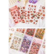 aklow akyoleticaret Kolbi Craft 6 Sayfa 86 Adet Şeffaf Kırmızı Çiçek Sticker Bullet Journal Scrapbook Laptop Ajanda Planlayıcı