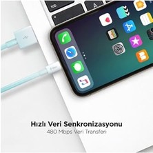 aklow akyoleticaret Micro USB 120 cm Şarj Kablosu, Mor