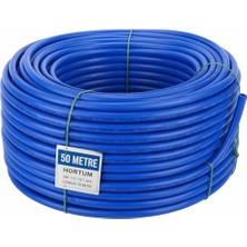 aklow akyoleticaret Süper Mavi Kauçuklu Bahçe Hortumu 50 Metre Ekstra Kalın Sağlam Su Sulama Yıkama Hortum 12.5 mm 1/2"