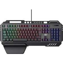 aklow akyoleticaret KB838L Rainbow Aydınlatmalı Metal Oyuncu Klavyesi