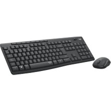 aklow akyoleticaret MK295 Combo Kablosuz Klavye ve Fare: Silenttouch Teknolojisi; Tam Sayısal Klavye, Kısayol Düğmeleri, Nano USB Alıcısı, %90 Daha Az Gürültü, Siyah