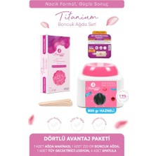 aklow akyoleticaret 250 G Soyulabilen Boncuk Ağda, Isıtıcı, Losyon ve Spatula Seti