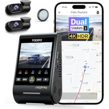 aklow akyoleticaret A229 Pro 3 Kameralı Ön-Iç-Arka 4K+2K+1080P Hdr Sony Starvis 2 Uyumlu Wifi Gps Araç Kamerası