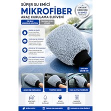 aklow akyoleticaret Ultra Kalın Mikrofiber Oto Yıkama Kurulama Havlusu, Orta Boy, Çift Katlı, Gri