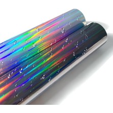 aklow akyoleticaret Hologram Gökkuşağı Rainbow Parlak Araç Motosiklet Jant Kaplama Suni Yem Folyosu (30 cm x 1metre)