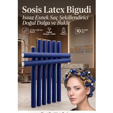 aklow akyoleticaret 10'lu Sosis Bigudi Seti 11 Mm, Isısız Esnek Saç Şekillendirici, Latex Köpük Bigudi 719268