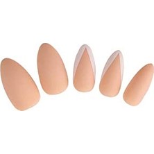 aklow akyoleticaret Stiletto Mat French Takma Tırnak, 24 Adet