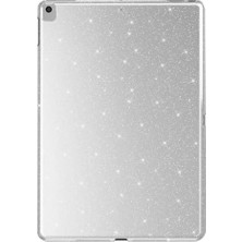 aklow akyoleticaret iPad 10.2 2021 9. Nesil Uyumlu Simli Parlak Görünümlü Tablet Koton Kılıf, Gümüş
