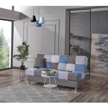 aklow akyoleticaret Cube Kolsuz Mekanizma Yataklı Yaylı Bazalı Kare Desenli Kanepe