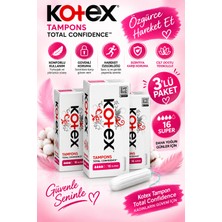 Kotex Tampon Total Confidence Super 16'lı – 3'lü Paket 48 Adet