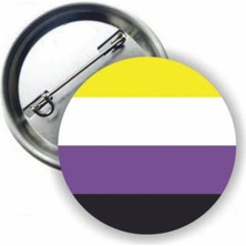 aklow akyoleticaret Nonbinary Pride Flag Buton Rozet