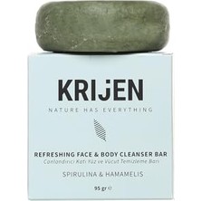 aklow akyoleticaret Canlandırıcı Etkili Spirulina ve Hamamelis Yüz ve Vücut Temizleme Barı 95 G