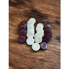 aklow akyoleticaret Ahşap Şimşir Ağacı Tavla Pulu 35 mm (El Yapımı)