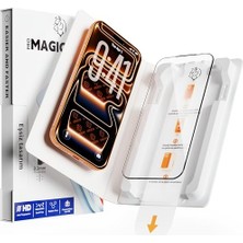 aklow akyoleticaret Çerçeve, Cappy [kolay Kurulum] iPhone 16 Pro Max ile Uyumlu Ekran Koruyucu, Tam Kaplama Temperli Cam, Kabarcıksız ve Tozsuz Uygulama, 9h Çizilmez Koruma, Hd Şeffaf, Siyah Kılıf Dostu