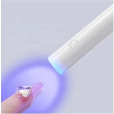 aklow akyoleticaret Mini El Tipi Taşınabilir 3 W USB Şarjlı Tırnak Oje Kurutucu, Beyaz, Ultraviyole Mor Işık