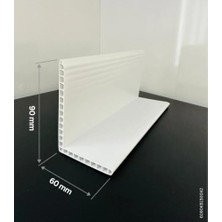 aklow akyoleticaret Plastik L Profil Köşebent 60X90 mm 4 Adet x 2 Metre Çift Cidarlı; Beyaz | Uv ve Su Dayanımlı, Hafif ve Sağlam Yapı, Siyah, Gri, Beyaz Renk, Darbe Dayanımlı, Parlak Yüzey