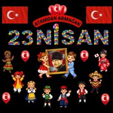 aklow akyoleticaret 23 Nisan Ulusal Egemenlik ve Çocuk Bayramı Pano Süsü | Okul ve Sınıf Panosu Figür Seti