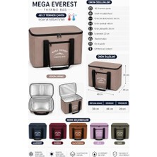 aklow akyoleticaret Çanta, Mega Everest Thermo Bag Termos 40 L, Vizon, Sıcak ve Soğuk Tutar, Çift Fermuar Sistemli, Su Geçirmez Dış Yüzey, Ön Ek Gözlü, 40X30X26 cm