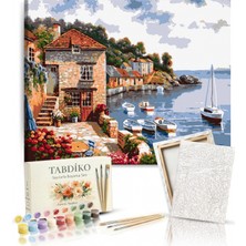 Tabdiko Sayılarla Boyama Seti 40 x 50 cm Tuval Şasesine Gerili Renkli Rıhtım