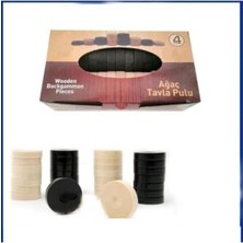 aklow akyoleticaret No4 30 mm Naturel Ahşap Ağaç Tavla Pulu Takımı NO30 mm Naturel Ahşap Ağaç Tavla Pulu Takımı