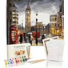 Tabdiko Sayılarla Boyama Seti 40 x 50 cm Tuval Şasesine Gerili Londra Sokakları
