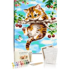 Tabdiko Sayılarla Boyama Seti 40 x 50 cm Tuval Şasesine Gerili Yaramaz Yavru Kedi