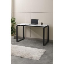 aklow akyoleticaret 120X60X73 Dikdörtgen Ayaklı Çalışma Masası Lava Gri Kenarları Antrasit Bantlı