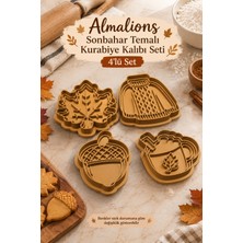 Almalions Sonbahar Temalı Kurabiye Kalıbı Seti - Hamur Şekillendirici - Şeker Hamuru Kalıp- 4 Adet