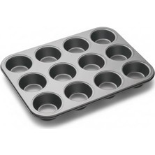 aklow akyoleticaret 12'li Muffin & Cupcake Pişirme Kalıbı; Yapışmaz Kaplama, Isıya Dayanıklı Metal Fırın Tepsisi, Kek ve Cupcake Pişirme Tavası