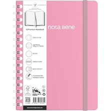 aklow akyoleticaret Nota Bene Spiralli Premium Sert Kapak Defter, 14.8X21 Cm, Çizgili
