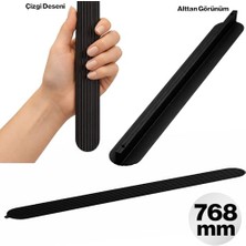 aklow akyoleticaret 768 mm Siyah Oval Çizgili T Tipi Çekmece Kulpu, Uzun Dolap Kapakları Için
