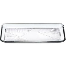 Şanal Kurşunsuz Kristal Dikdörtgen Tatlı Tabağı, 2'li Set, 22CM x 12CM