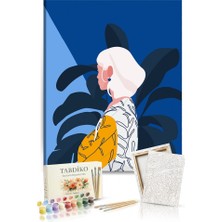 Tabdiko Sayılarla Boyama Seti 40 x 50 cm Tuval Şasesine Gerili Tropical Girl