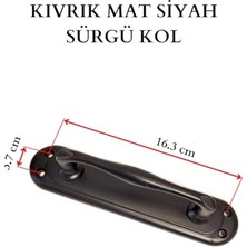 aklow akyoleticaret Siyah 16.3 cm x 3.7 cm 2 Adet 16.3 Kumru Sürgü Kapı Kolu, Kıvrık Çekme Kol, Mat, Çağdaş, Mat Siyah