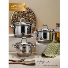 aklow akyoleticaret Sahan, Aria 6 Parça Çelik Set 14-16-18 cm AR256855