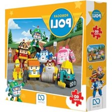 Şanal 60 Parça Çocuk Puzzle Seti, Robocar Poli Temalı Eğlenceli Yapboz