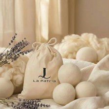 aklow akyoleticaret %100 Merinos Yünü Çamaşır Kurutma Topu, 3'lü Set, 50 G+, 8-9 Cm, Kese Hediyeli