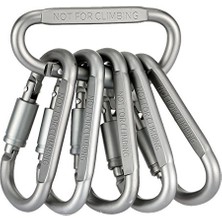 aklow akyoleticaret Astro 6pcs/set Aluminum Carabiner Screw Lock D-Ring Locking Keychain Clip Hook Outdoor Buckle For Camping Hiking Fishing Karabina Outdoor
