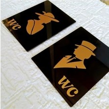 aklow akyoleticaret Vintage Wc Tabelası Gold - Set